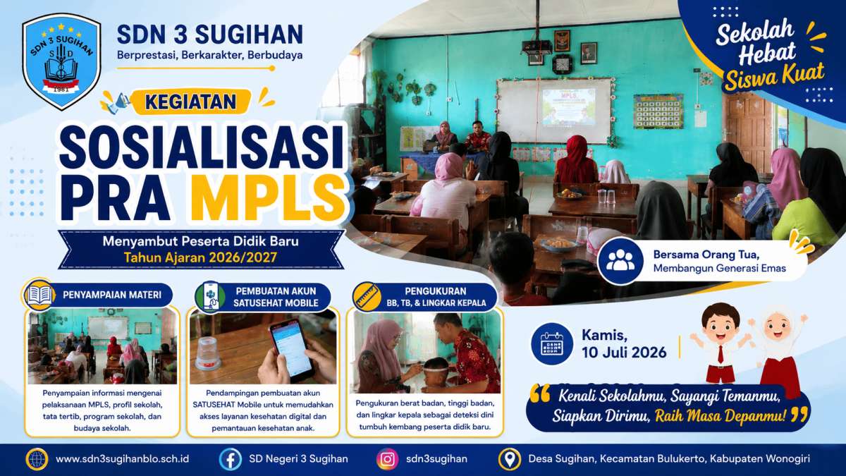 SD Negeri 3 Sugihan Gelar Sosialisasi Pra MPLS untuk Menyambut Peserta Didik Baru Tahun Ajaran 2026/2027