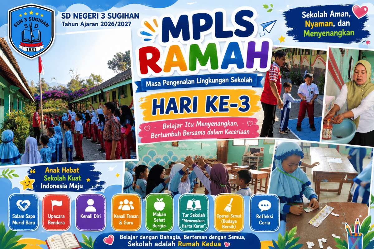 MPLS Ramah Hari Ketiga SD Negeri 3 Sugihan: Menumbuhkan Karakter Positif melalui Pembiasaan dan Kegiatan Edukatif