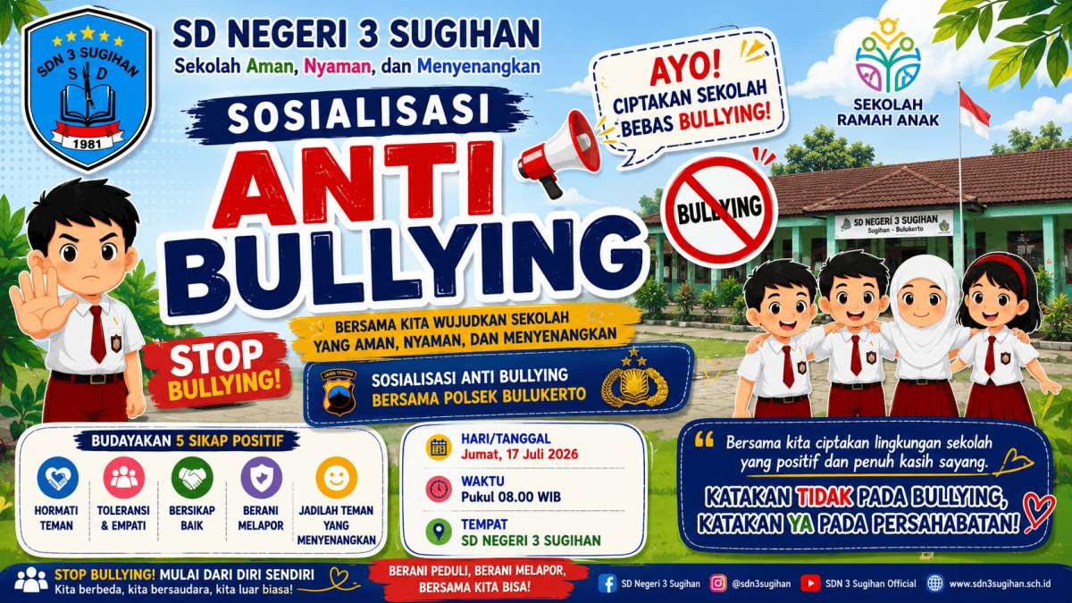 MPLS Ramah Hari Kelima SD Negeri 3 Sugihan Ditutup dengan Sosialisasi Anti Bullying Bersama Polsek Bulukerto
