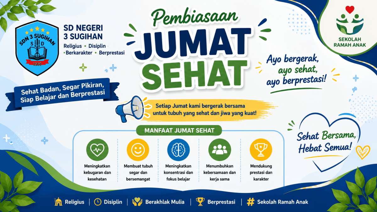 Pembiasaan Jumat Sehat, Membangun Generasi Sehat, Aktif, dan Berprestasi di SD Negeri 3 Sugihan